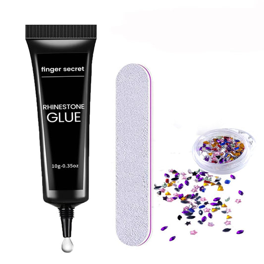 Rhinestone Glue Gel Kit- Superior Nail Art Glue Ensuring Strong and Long-Lasting Bond for Nail Rhinestone Glue Kit Nail Art Decorations, Charms, 3D Bling, Gems UV/LED Easy Application