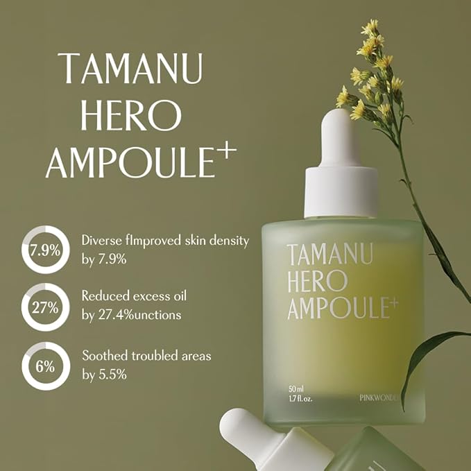 PINKWONDER Tamanu Hero Ampoule⁺ 1.69oz (50ml), 50,000ppm Tamanu Oil for Soothing