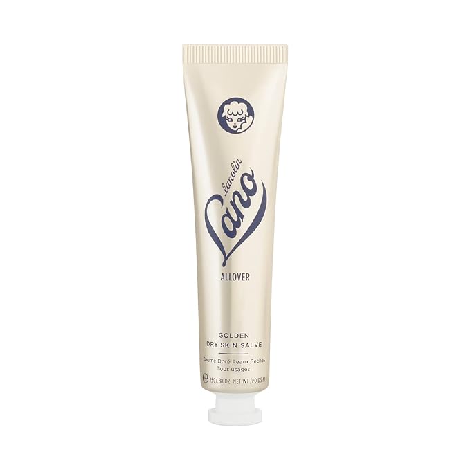 Lanolips Golden Dry Skin Salve - Lanolin Ointment with Vitamin E & Manuka Honey - Relief for Extremely Dry Skin - Healing Salve for Dry Hands, Cracked Lips, Skin Patches - Dermatologist Tested (25g)