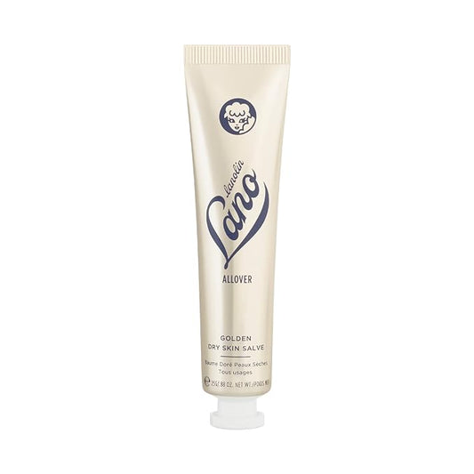Lanolips Golden Dry Skin Salve - Lanolin Ointment with Vitamin E & Manuka Honey - Relief for Extremely Dry Skin - Healing Salve for Dry Hands, Cracked Lips, Skin Patches - Dermatologist Tested (25g)