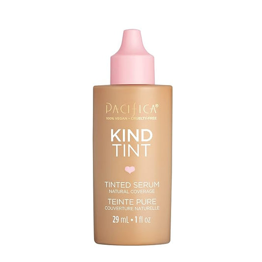 Pacifica Beauty Kind Tint Tinted Serum, Skincare, Vegan Collagen, Hyaluronic Acid, Vitamin C, Niacinamide, Caffeine, Hydrating, Lightweight Foundation, Natural Dewy Skin, Shade 15, 1 fl oz (1 Count)