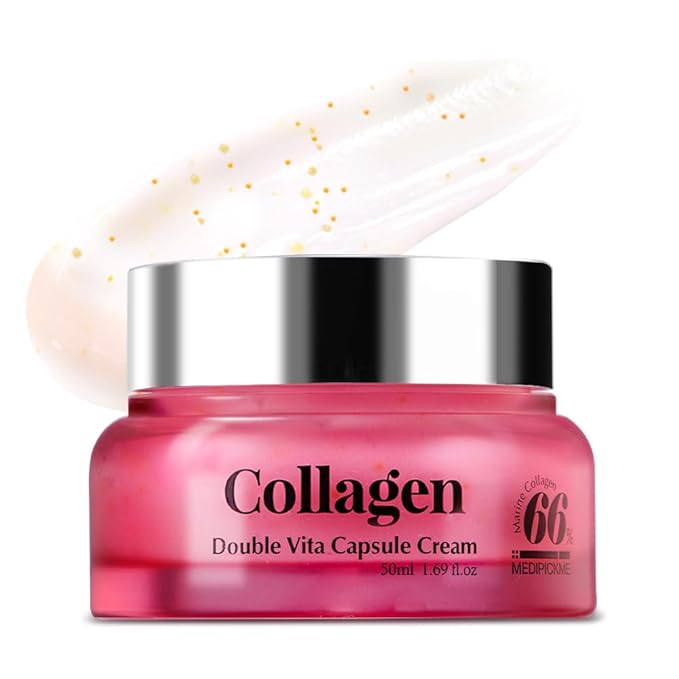 Collagen Double Vita Face Cream — K-Beauty Collagen & Vitamins Moisturizer for Glowing, Bouncy Skin, Fast-Absorbing & Non-Sticky, Hydrating Anti-Aging Face Cream, 1.7oz