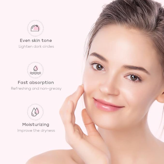 AKARY Cherry Blossom Eye Roller Serum Eye Moisturizer, Deep Hydration Eye Serum with Caffeine and Sodium Hyaluronate, Under Eye Cream to Reduce Dark Circles, Fine Lines, Smoothing Skin Care Treatment