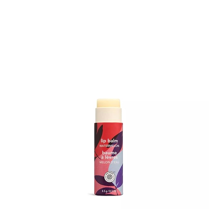ATTITUDE Plastic-free Lip Balm, EWG Verified Plant- and Mineral-Based Ingredients, Vegan and Cruelty-free Personal Care Products, Watermelon, 0.3 Oz