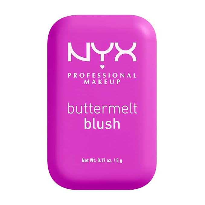 NYX PROFESSIONAL MAKEUP Buttermelt Powder Blush, Fade and Transfer-Resistant Blush, Up to 12HR Make Up Wear, Vegan Formula - All The Butta