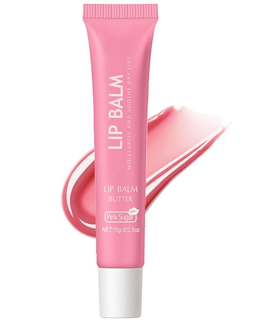 Lip Balm Butter Pink Sugar,Hydrating Tinted Butter Lip Gloss,Clear Lip Mask Lip Moisturizer,Lip Treatment Balm Lipgloss,Non-Sticky Jelly Glow Reviver Fat Lip Oil,Thanksgiving Makeup Gift for Women-06