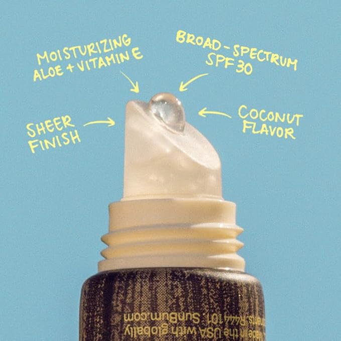 Sun Bum SPF 30 Sunscreen Coconut Lip Balm Sunscreen - Broad Spectrum Moisturizing with Aloe & Vitamin E - Hawaii 104 Act Compliant (Made Without Octinoxate & Oxybenzone) - 0.5 oz