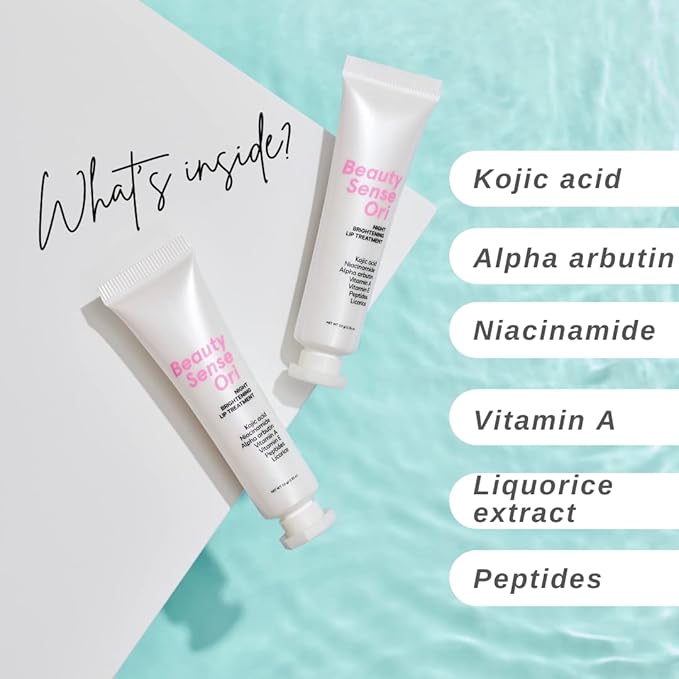 Potent brightening Lip Balm for dark lips & smokers lips, kojic acid, alpha arbutin, niacinamide, licorice, vitamin A, Carefully formulated for lips.