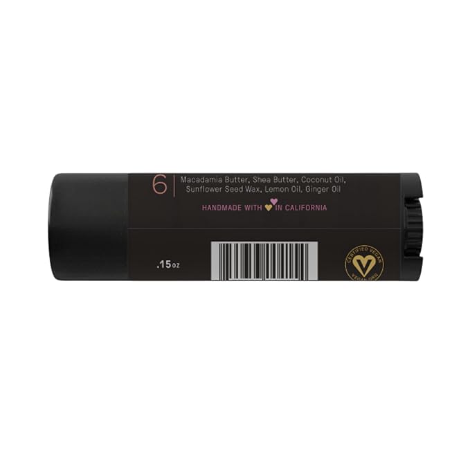 Natural Lip Butter Lip Balm - Ginger Lemon - Pure Enough to Eat - Made With Just 6 Vegan Ingredients - 100% Natural & Organic Moisturizing Lip Care for All Day Hydration (3-Pack)