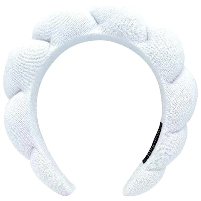 Spa Headbands for Face Washing & Makeup Removal - Bubble Skincare Terry Cloth Puffy Headbands for Mask Treatment