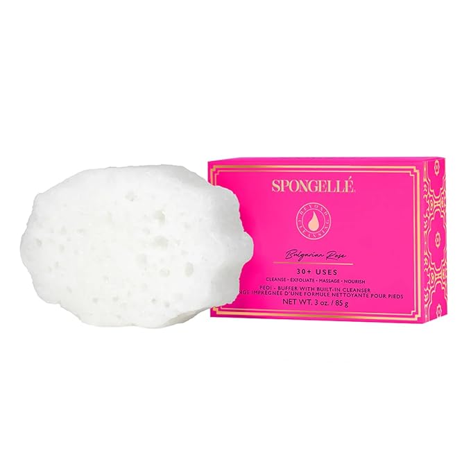 Bulgarian Rose Pedi Buffer – Exfoliating Foot Scrub & Cleanser | Softens, Smooths & Hydrates Dry Feet | Built-in Body Wash | 30+ Uses | Vegan, Paraben-Free, Cruelty-Free | at-Home Pedicure Spa