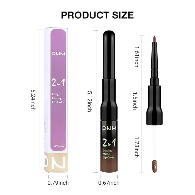 evpct 1Pcs True Nude Matte Lip Liner & Liquid Lipstick Stain Makeup Set for Women, Nude Lip Liner Stain Long Lasting Waterproof Smudge Proof, Cruelty Free Liquid Lip Stick Makeup 24 hours originales