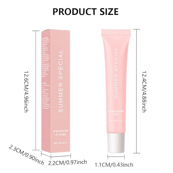 Summer Ultra-Hydrating Lip Butter Balm – Natural Vegan Lip Balm for Instant Moisture, Shine & Hydration – Sheer-Tinted, Soothes & Softens Dry Lips, Bálsamo labial hidratante #4 Cake 0.5 Fl Oz