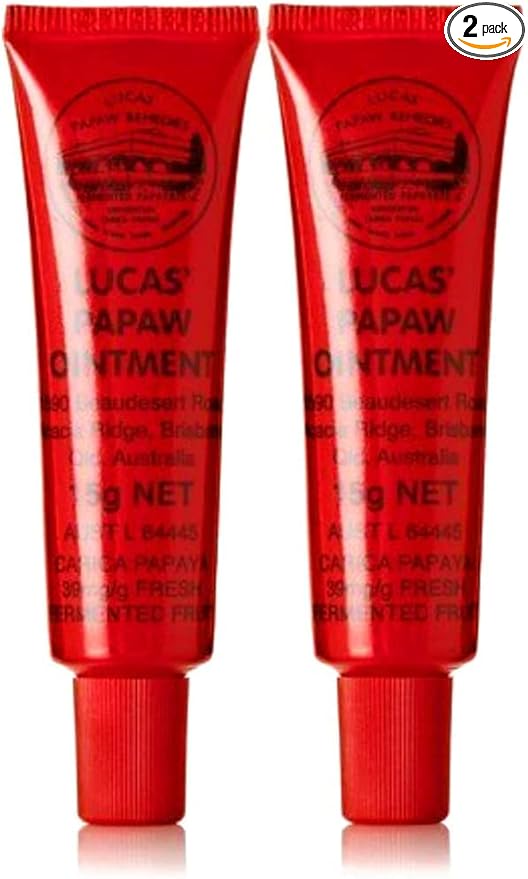 Lucas Papaw Ointment 15g Tube with lip applicator - TWIN Pack for value by Lucas Remedies