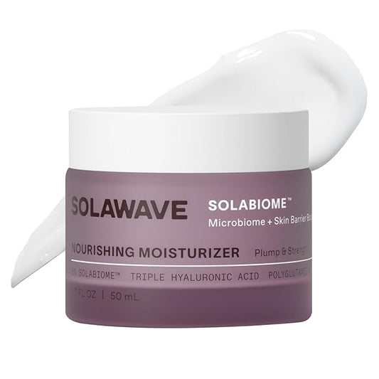 Solawave Probiotic Korean Cloud Cream Moisturizer with Peptides & Hyaluronic Acid | Solabiome Prebiotic Barrier Boosting Complex – Skincare for Aging & Dryness, 1.7 Oz.