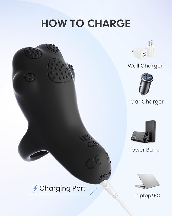 Portable Facial Massage Ball, Waterproof Rechargeable Powerful Multifunctional Eye Face Finger and Neck Massager, Black