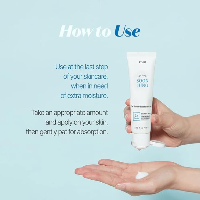 ETUDE SoonJung 2x Barrier Intensive Cream (Original), Hypoallergenic Shea Butter Hydrating Facial Cream for Sensitive Skin, Water-oil Balance & Panthenol, Korean Skin Care (5.07 Fl Oz)
