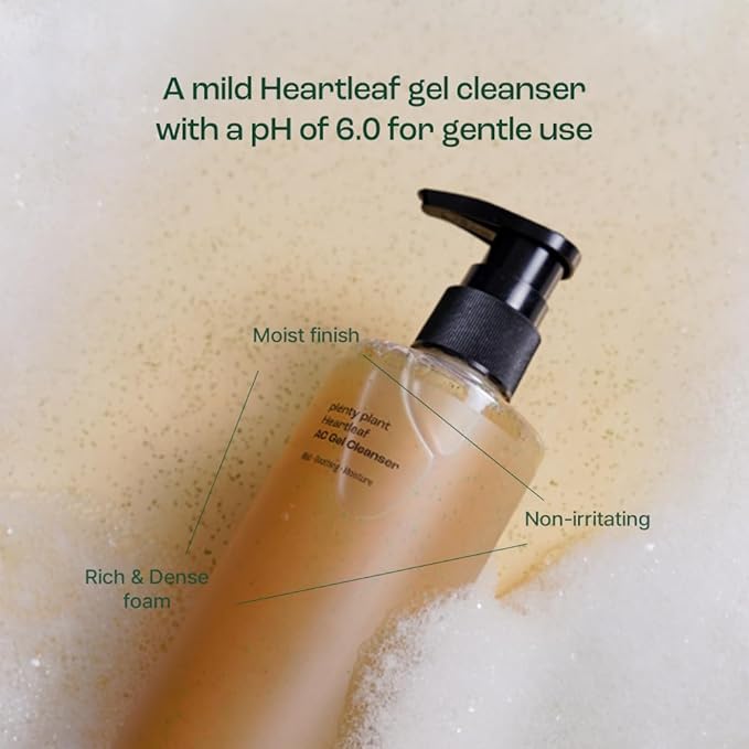 Heartleaf AC Cleanser Gel Type Deep Pore Cleansing, Acne Face Wash, Blackhead Remover for All Skin Types, Korean Skin Care 9.90 fl oz(293ml)