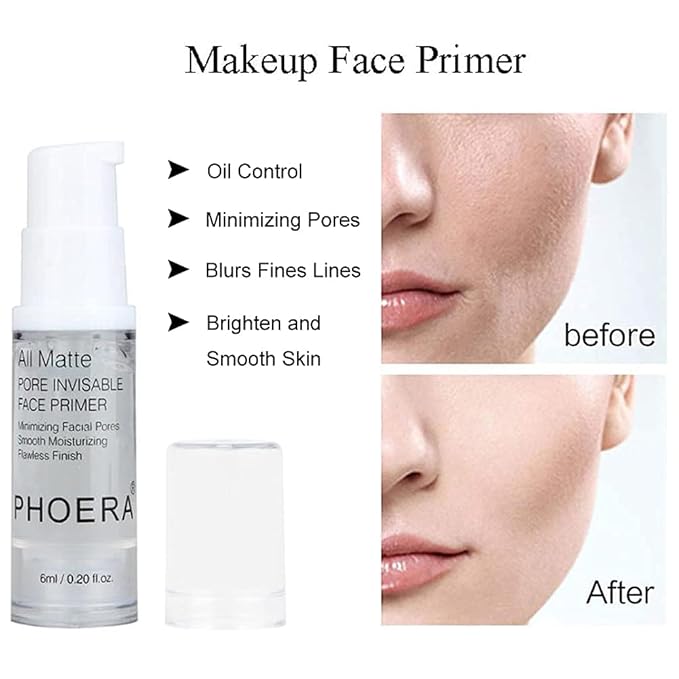 PHOERA Foundation, Full Coverage Foundation, PHOERA Primer, PHOERA Powder, PHOERA Makeup Set, Kabuki Makeup Brushes Foundation Brush Powder Brush,2 Pcs Makeup Sponge (104 Buff Beige + 105 Sand)