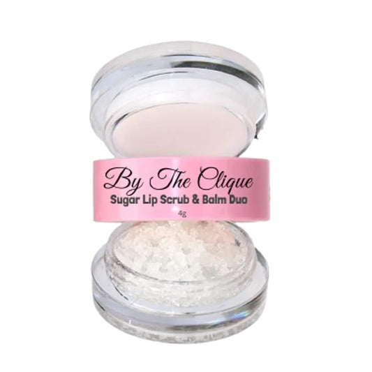 Premium 2 in Exfoliating Sugar Lip Scrub and Smoothing Safflower Oil Infused Lip Balm Duo | All Natural Ingredients | Vegan, Gluten Free and Cruelty Free | Vanilla Sugar