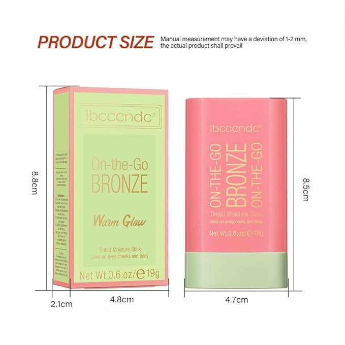 UNYOKE Soft Creamy Highlighter Blush Stick,Smooth Shimmer Bronzer Stick,Long Lasting Waterproof Blush Illuminator Luminizer,Blendable Natural Glow Makeup Cream Blush Highlight 0.6 Oz（04# Beach Glow）