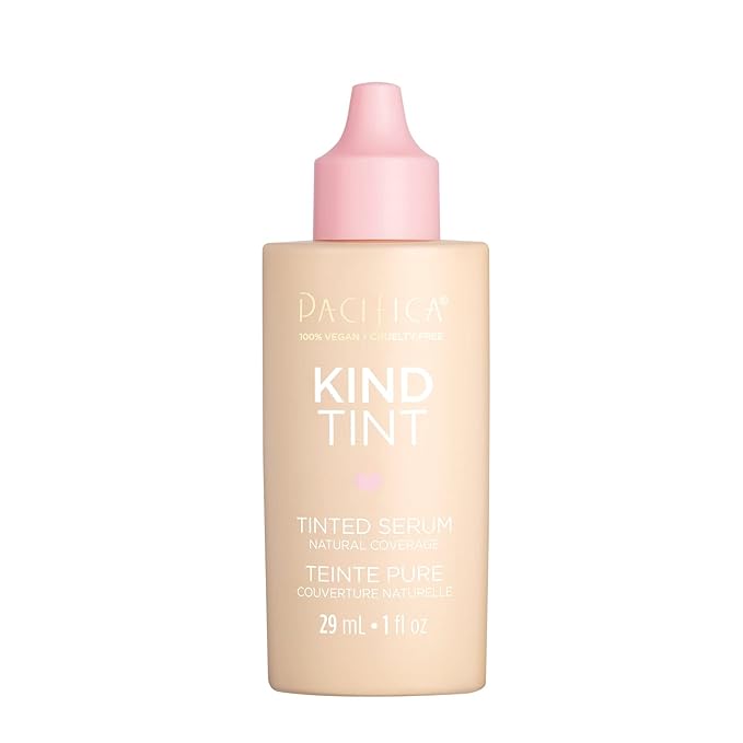Pacifica Beauty Kind Tint Tinted Serum, Skincare, Vegan Collagen, Hyaluronic Acid, Vitamin C, Niacinamide, Caffeine, Hydrating, Lightweight Foundation, Natural Dewy Skin, Shade 22, 1 fl oz (1 Count)