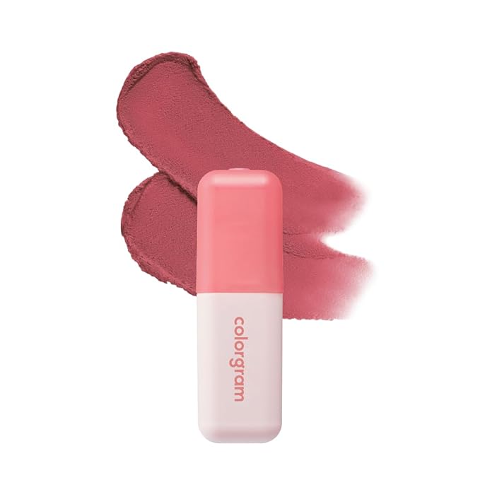 COLORGRAM NUDE BLUR TINT 06 LUCKY BERRY | Soft Velvet Matte Lip Stain & Cheek Tint | Lightweight Blurring Tint for a Smooth & Airbrushed Finish | 24H Hydration