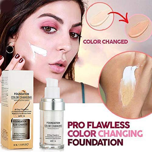 TLM Concealer Cover Cream, Flawless Colour Changing Foundation Makeup, Warm Skin Tone Foundation liquid Base Nude Face Moisturizing Liquid Cover Concealer for Women and Girls