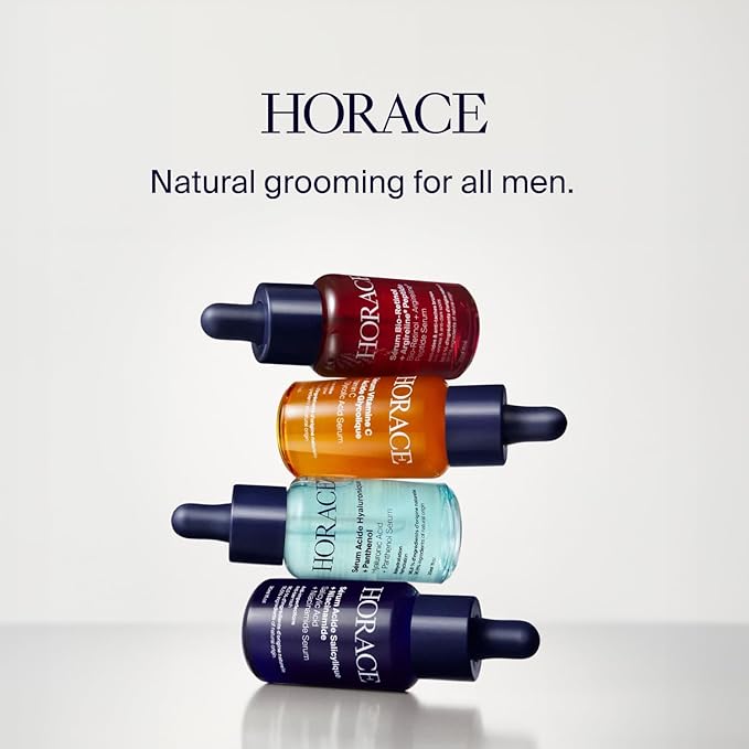 HORACE Hyaluronic Acid + Panthenol Face Serum for Men – Advanced Moisturising Facial Treatment for Dry Skin, Dehydration Lines, and Elasticity – Vegan Skincare for All Skin Types – Unscented, 30ml