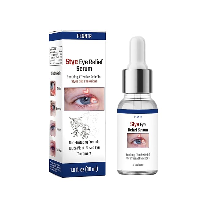 Stye Eye Treatment, Chalazion Treatment Serum, Stye & Blepharitis Remover with Hippophae Rhamnoides Fruit, Helichrysum Angustifolium Flower & Persea Gratissima Oil (1 Fl. OZ (Pack of 1))