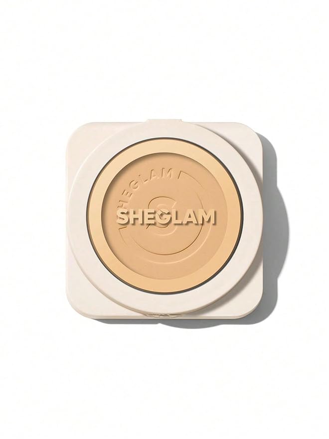 SHEGLAM SKin-Focus Full Coverage Powder Foundation Oil-Control Lightweight Face Pressed Powder Makeup-Fair