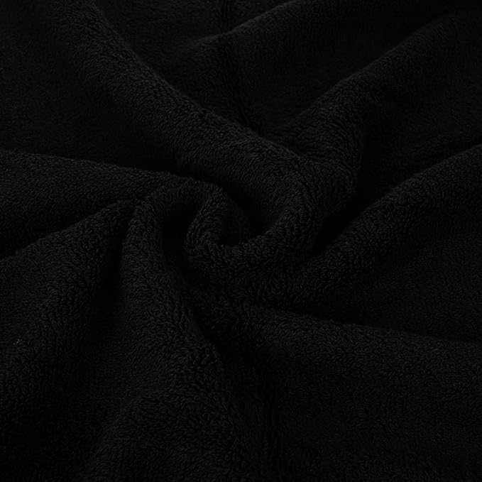 CASA COPENHAGEN Solitaire 2 Piece Bath Sheet Towel Set- Black, 600 GSM Designed in Denmark Made of Soft Egyptian Cotton for Bathroom, Kitchen & Shower