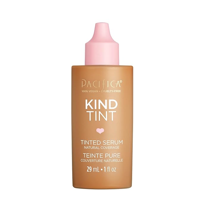 Pacifica Beauty Kind Tint Tinted Serum, Skincare, Vegan Collagen, Hyaluronic Acid, Vitamin C, Niacinamide, Caffeine, Hydrating, Lightweight Foundation, Natural Dewy Skin, Shade 09, 1 fl oz (1 Count)
