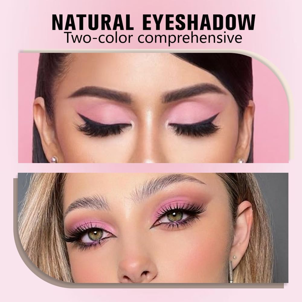 AMY'S DIARY Matte Eyeshadow, Lavender Pink Eyeshadow, Ultra-fine Lightweight Powder, Multiuse Blendable Eye shadow and Blush Makeup, Daily Matte Warm Tone Eyes Makeup, Half Pink (02#)