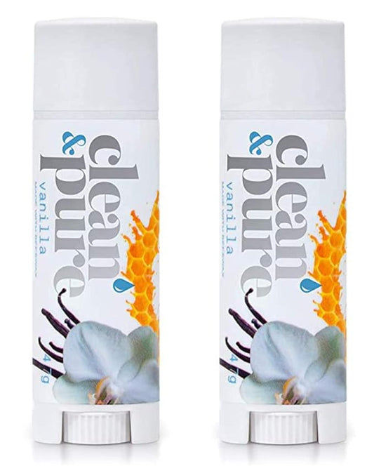Lip Balm 2-Pack (Vanilla) | Manuka Honey Beauty Products | Lip Care Set With 100% All Natural Beeswax and Vitamin E Oil | Flavored Lip Balm for Dry, Chapped Lips