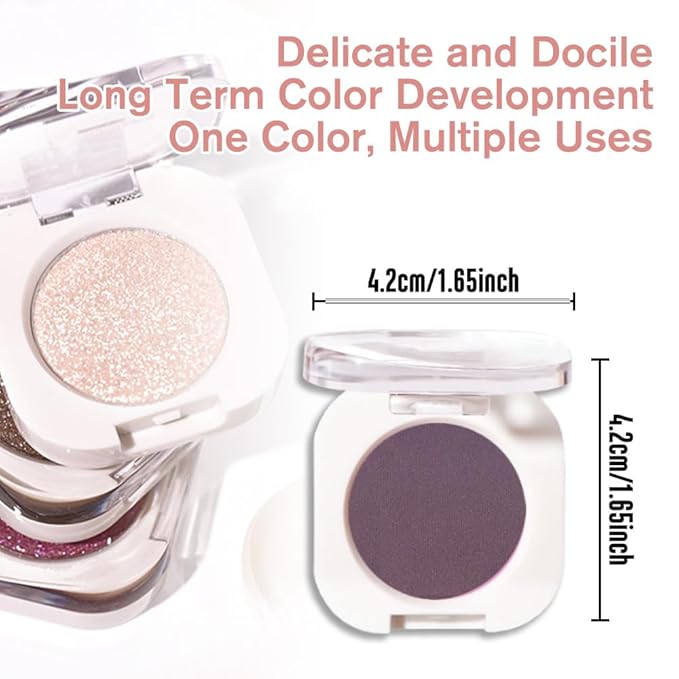 Eggplant Purple Single Matte Eyeshadow Makeup, Neutral Powde Eye Shadow for Women, Deep Dark Mauve Plum Purple Matte Singles Eyeshadow Palette Pigmented Waterproof, Girls Eyeshadows Gift 15