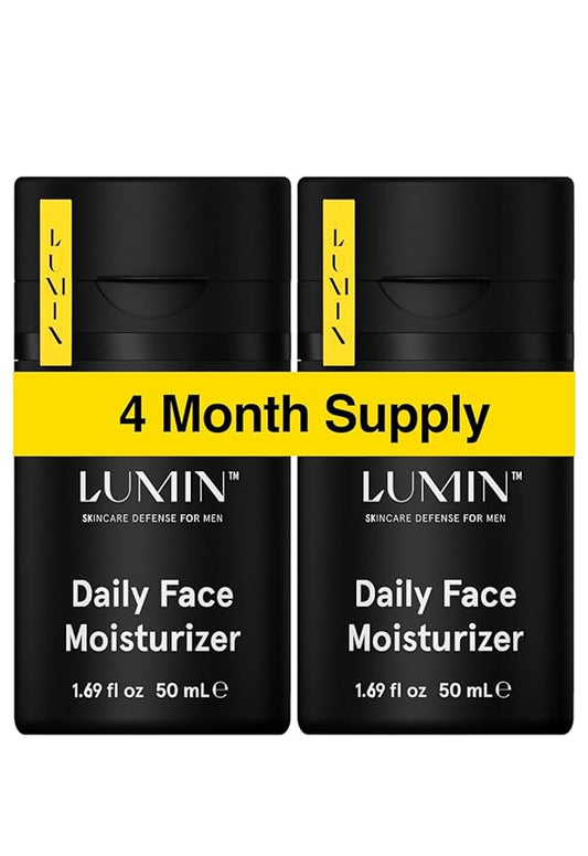 Lumin - Daily Face Moisturizer for Men - with niacinamide, Mens Face Lotion, Mens Skin Care, Ideal for normal & combination skin, 50ml, 2-Pack