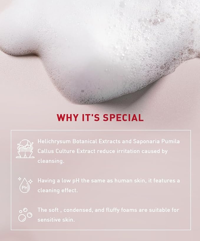 menorah Gentle Cleansing Mousse – Hydrating pH-Balanced Face Wash with Cactus & Cucumber Extracts, Soothing Daily Cleanser for Sensitive & Dry Skin