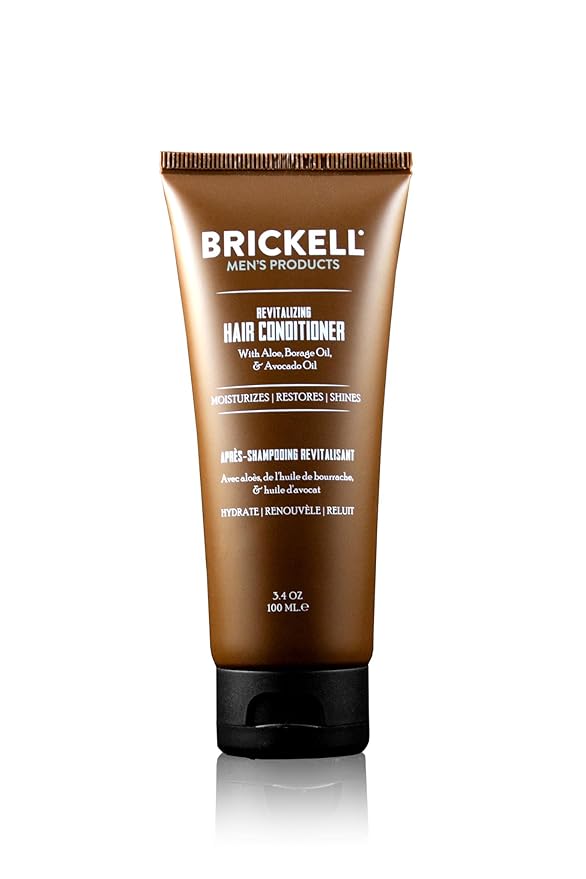 Brickell Men's Revitalizing Hair Conditioner for Men, Natural and Organic Nourishing Hair Conditioner, Restores Shine and Moisture, 3.4 Ounce, Scented, New Formula