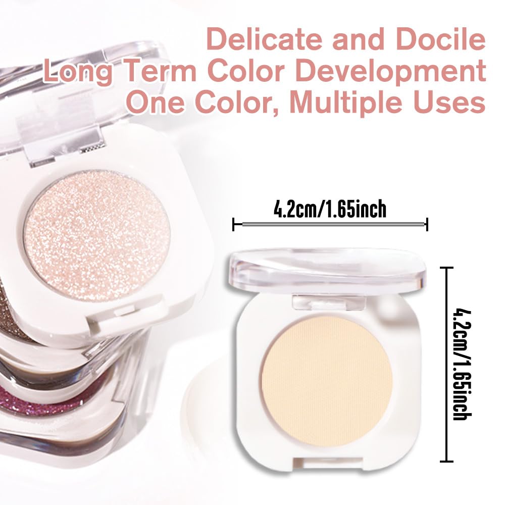 Single Matte Eye Shadow Palette Makeup, Smoky Beige Matte Eyeshadow for Women, Monochrome Eye Shadow Makeup, Pigmented Waterproof Sombras Para Ojos, Vegan, Talc, Paraben & Cruelty Free, 17