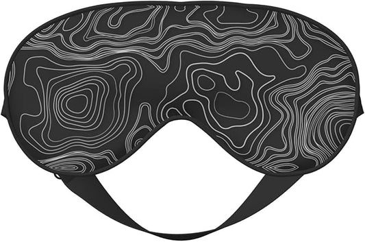 Sleep Eye Mask Topographic Map Sleep Mask for Women Men Comfortable Eye Mask with Adjustable Strap Soft Eye Cover Blindfold for Travel Yoga Nap Shift Work