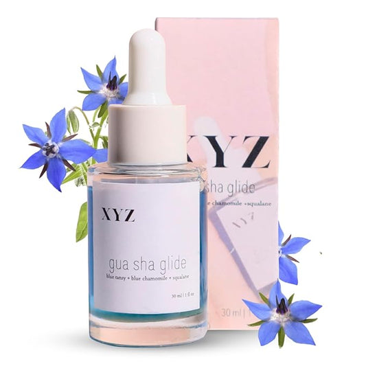 Gua Sha Glide Face Oil - Hydrating and Soothing Face Oil With Azulene Blue Tansy, Blue Chamomile + Squalene | Moisturizer, Face Oil and Soothing Agent for All Skin Types - 1 fl oz (30ml)