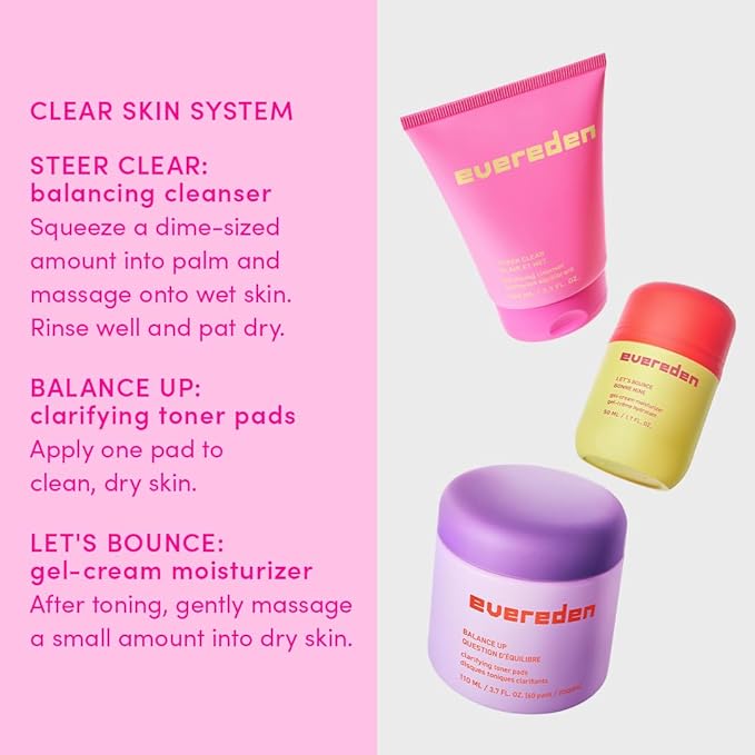 Evereden Steer Clear Balancing Jelly Cleanser: Clean & Vegan Teen Skin Care for Oily & Pimple-Prone Skin - Pre Teen Face Wash - Gently Cleanses Pores Without Drying