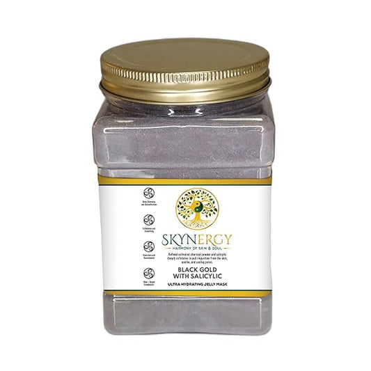 Black Gold with Salicylic Jelly Mask - Professional Grade HydroGlo Peel Off Face Mask – Radiance, Reduced Fine Lines, and Pigmentation Vajafacial Jelly Mask | 12 Applications (30 fl oz)