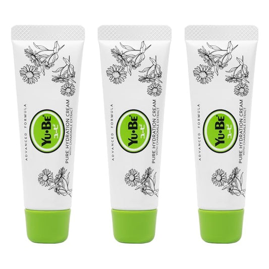 Yu-Be Advanced Formula Pure Hydration Cream Trio - Daily Oil & Fragrance Free Moisturizer to Hydrate & Soothe Sensitive Skin | Moisturizing Lotion Safe for All Skin Types & for Face, Body, & Hands