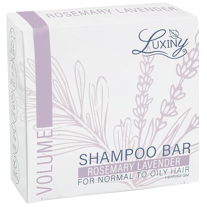 Rosemary Lavender Volumizing Shampoo Bar, Vegan, Sulfate-Free, Made in the USA, with Rice Protein for Fine Hair, Eco-Friendly, Plastic-Free, Up to 60 Washes