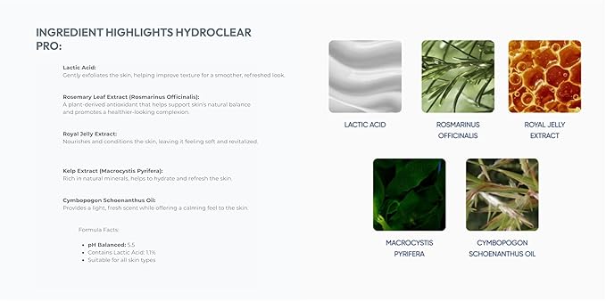 Zemits HydroClear Pro – Professional Hydrodermabrasion Solution for Spa Facial Machines – Gentle Purifying Formula for Smooth, Refreshed-Looking Skin (4 fl oz)