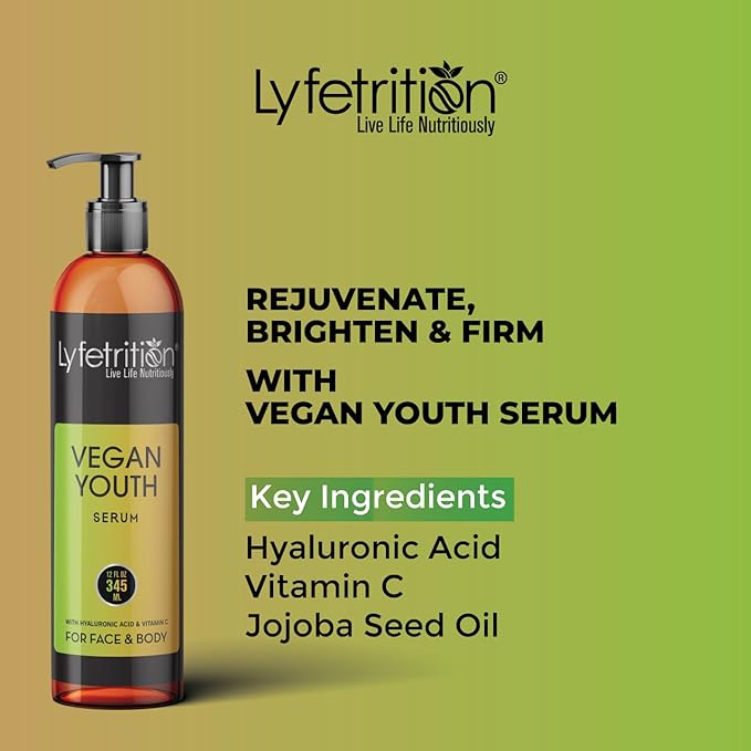 Vegan Youth | 12 Fl oz Large Bottle | Anti-Aging And Wrinkle Serum | (Skin and Face Formula).