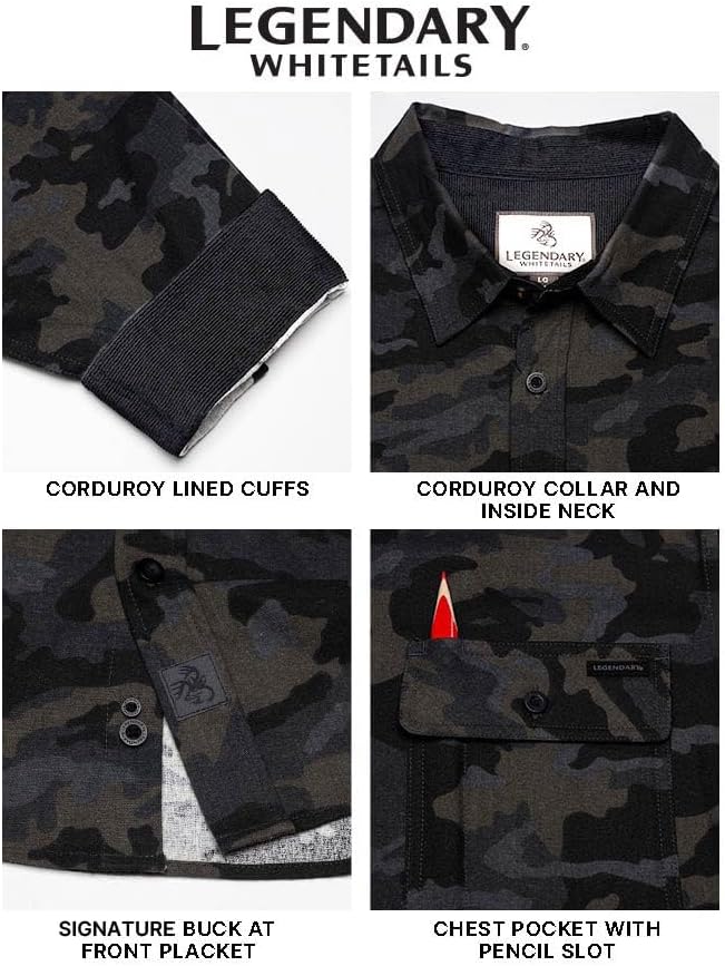 Legendary Whitetails Men's Flannel Shirt Long Sleeve Button Down 100% Cotton