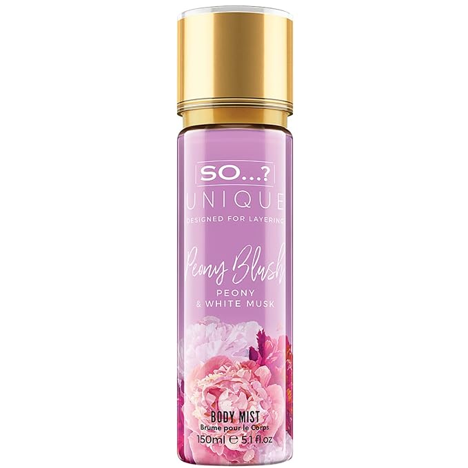 So…? Unique Peony Blush Body Mist - Floral, Fruity Vanilla Perfume with Bergamot and Pear Notes - Perfume for Women - Body Spray for Women - 5.1 oz